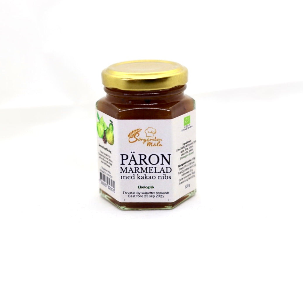 Pear Jam with cocoa nibs - a fresh and exciting taste experience